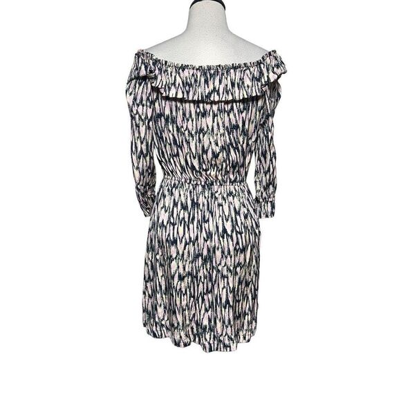 Scotch & Soda Silky Abstract Off the Shoulder Mini Dress Size Small - Picture 3 of 5